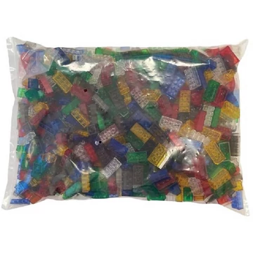 Vegyes építőkocka készlet átlátszó színekben - elsősorban óvodáknak (alapkockák) | építőkocka készlet | 1000 db építőkocka | Q-BRiCKS®