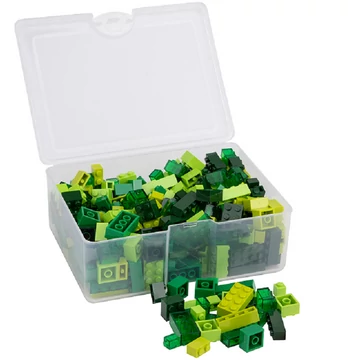 Vegyes építőkocka készlet különböző zöld színekben | építőkocka készlet | 300 db építőkocka | Q-BRiCKS®