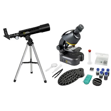 Bresser National Geographic készlet: 50/360 AZ teleszkóp és 40x–640x mikroszkóp - 73384