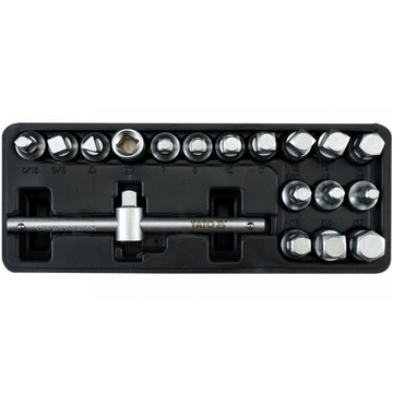 YATO Olajleeresztő kulcskészlet 18 részes 3/8 col