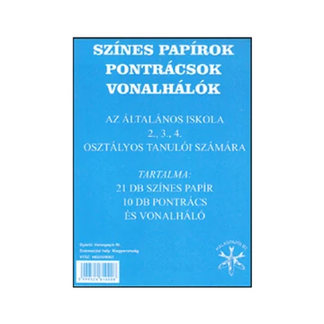 Színes papírlapok pontrácsok vonalhálók 2-4. osztályos tanulók részére