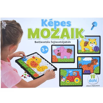 Képes nagy mozaik beillesztős fejlesztőjáték