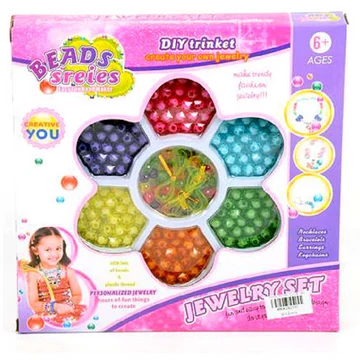 Ékszerkészítő gyöngy szett metálos gyöngyökkel