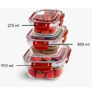 Patentzáras kerek ételtároló szett 3db-os DÜ315