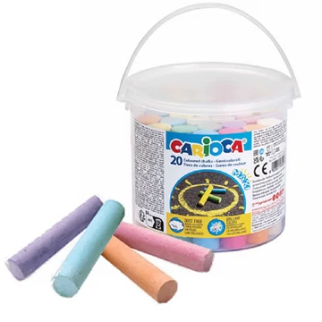 Színes aszfaltkréta 20db-os szett vödörben - Carioca