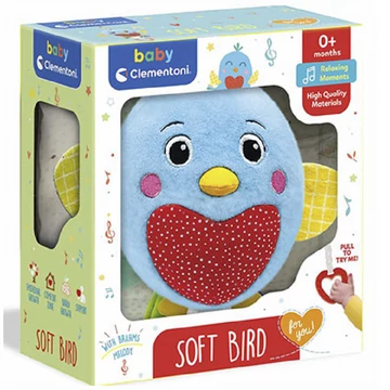 Felhúzható zenélő pihe-puha plüss kismadár - Clementoni baby