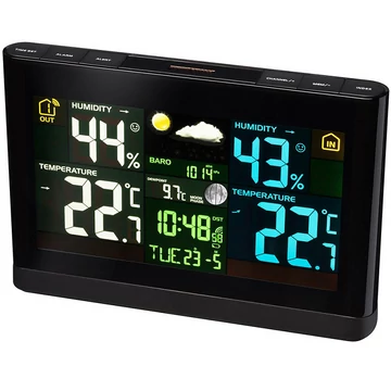 Bresser színes kijelzős időjárás állomás, fekete - 73276