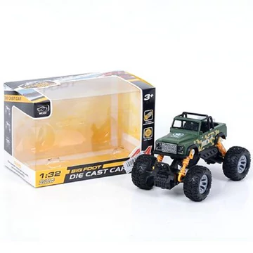 Off-Road hátrahúzós zöld terepjáró 1/32