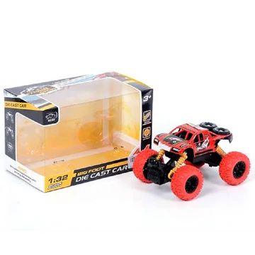 Off-Road hátrahúzós piros rally autó 1/32