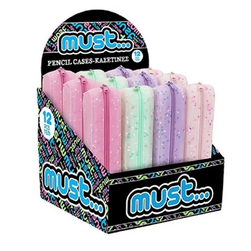 Must: Confetti színes, szilikon tolltartó többféle változatban