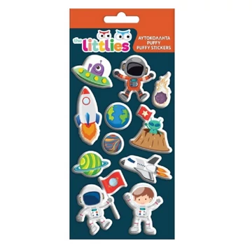 The Littlies: Világűr 3D pufi matrica szett 10x22cm-es íven