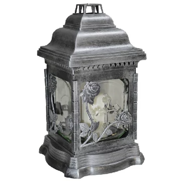 Kegyeleti mécses szürke színben virágos mintával négyszög alakban LA 207 KAT RO