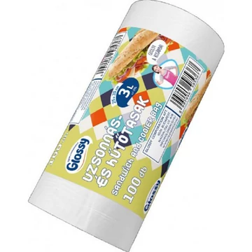 Glossy uzsonnás tasak/hűtőtasak 3l 25x35 cm 100db K-11121-024