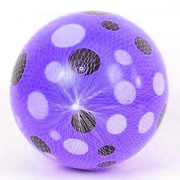 Lila pöttyös mintás gumilabda 23cm