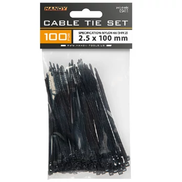 Handy kábelkötegelő 100*2,5mm fekete 100db 05411