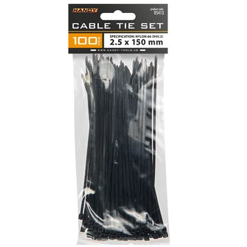 Handy kábelkötegelő 150*2,5mm fekete 100db 05413