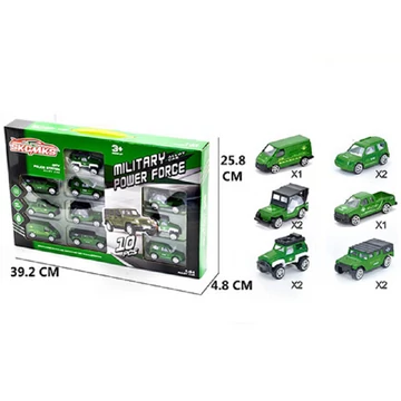 Fém katonai kisautók 10db-os szett