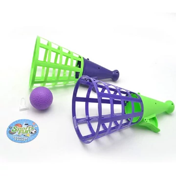 Zöld és lila színű tölcséres elkapójáték