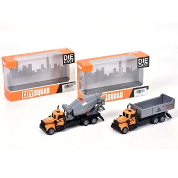 Hátrahúzós fém építőipari teherautó kétféle változatban