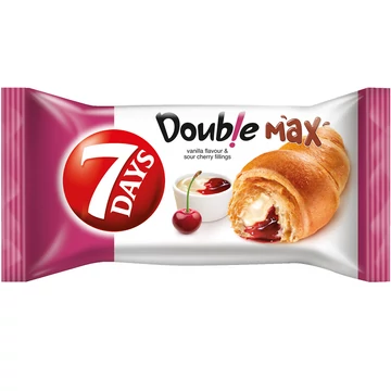 7Days Double Max croissant meggy és vanília ízű töltelékkel 80 g