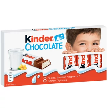 Kinder tejcsokoládé szelet tejes krémmel töltve 8 db 100 g