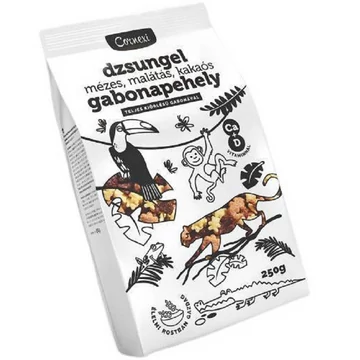 Cornexi Dzsungel mézes, malátás, kakaós gabonapehely teljes kiőrlésű gabonával, kalciummal és D-vitaminnal 250 g