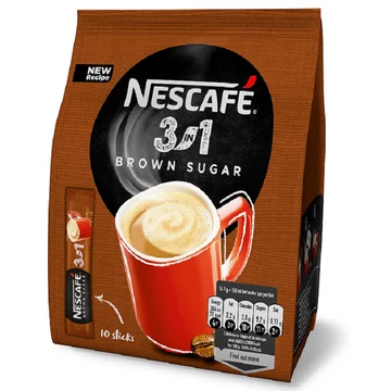 Nescafé 3in1 Brown Sugar azonnal oldódó kávéspecialitás barnacukorral 10 x 16,5 g