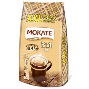 Mokate 3in1 latte kávéspecialitás 20x15g+4db