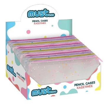 Must: Confetti dizájnos szilikon tolltartó négyféle változatban 20x10cm