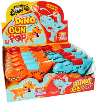Johny Bee Dino Gun Pop játék pisztoly és nyalóka 12x10g