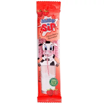 Milky Síp Szívószál eper 5x6g