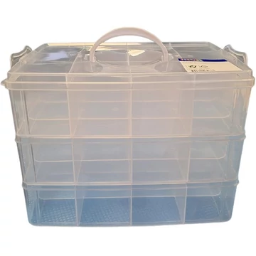 PlayBox: Átlátszó 36 rekeszes tárolódoboz 3 szintes