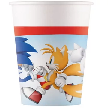 Party papírpohár 8 db 2 dl Sonic a sündisznós mintával