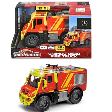 Majorette: Unimog U530 fém tűzoltó autó fénnyel és hanggal - Simba Toys