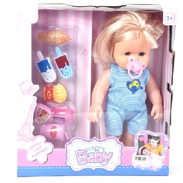 Szőke hajú baba hanggal és kiegészítőkkel 35cm