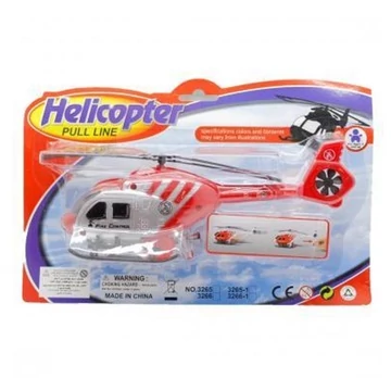 Játék tűzoltósági zsinórfelhúzós helikopter kétféle változatban JS3266