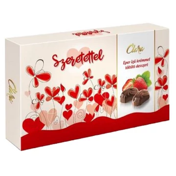 Clara szeretettel feliratos eper ízű desszert 125g