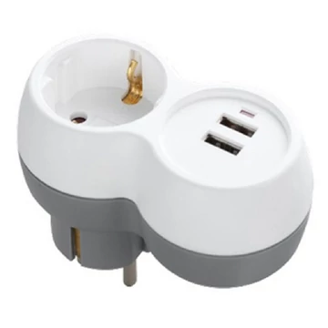 Technik T-elosztó 1-es + USB 16A TP1+USB