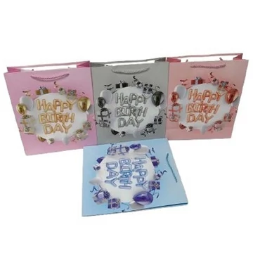 Happy birthday ajándéktasak többféle változatban 26x32x10cm 279233