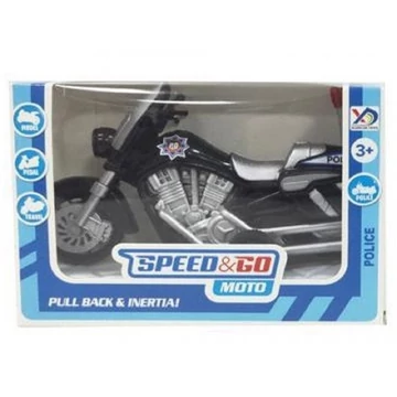 Játék hátrahúzós rendőrmotor kétféle színben JA8597