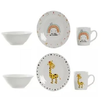 Gyermek étkészlet 3 db-os 19x19x2 cm zsiráfos