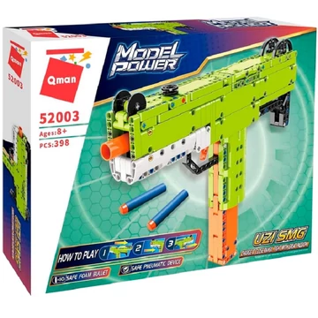 QMAN 52003 - UZI Játék géppisztoly - 100% technic-kompatibilis építőjáték