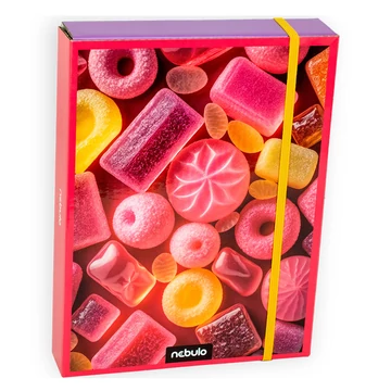 Nebulo: Füzetbox A/5-ös méretben cukorkás mintával