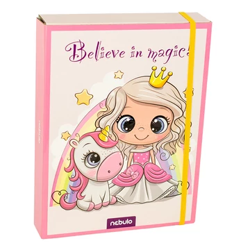 Nebulo: Füzetbox A/5-ös méretben királylány és unikornis mintával