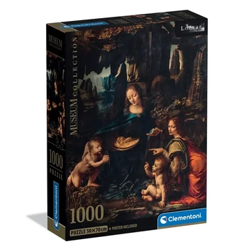 Museum Collection: Leonardo da Vinci - A sziklák szűze 1000 db-os puzzle poszterrel - Clementoni