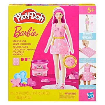Play-Doh: Barbie szívek és hajkorona gyurma szett babával - Hasbro