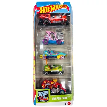 Hot Wheels: Fun Park 5 db-os kisautó szett 1/64 – Mattel