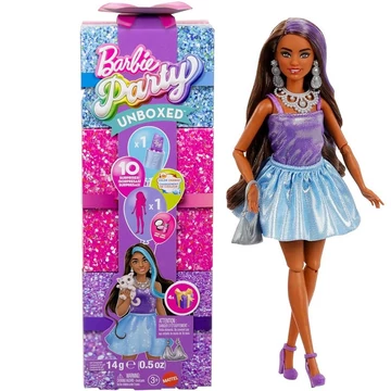 Barbie: Party Reveal meglepetés baba barna hajjal - Mattel