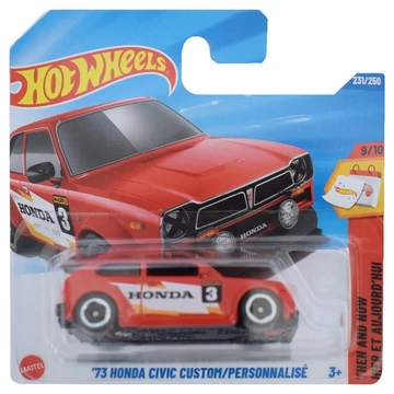Hot Wheels: '73 Honda Civic Custom piros kisautó 1/64 - Mattel