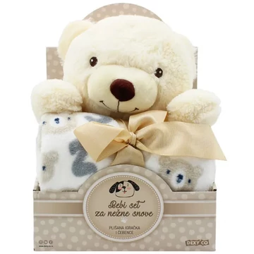 SweetDreams: Takaró és plüss maci bézs színben